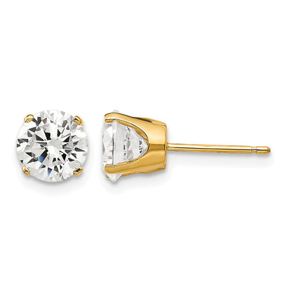 14k 6.5mm Round CZ Stud Earrings