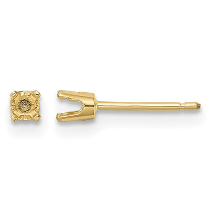 14k 6.5mm Round Stud Earring Mounting w/backs