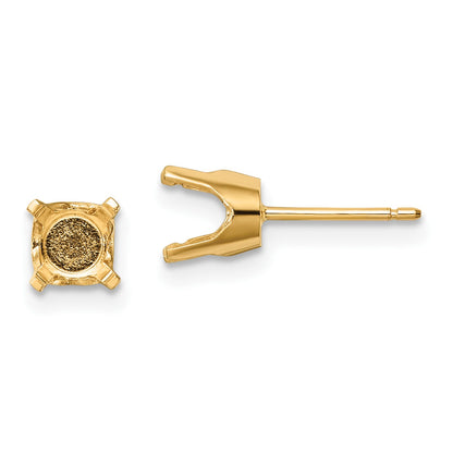 14k 2.75mm Round Stud Earring Mounting w/backs