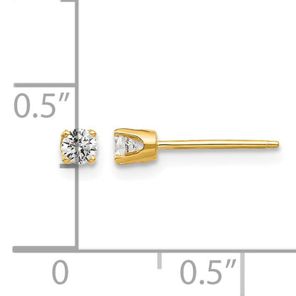 14k 2.75mm Round CZ Stud Earrings