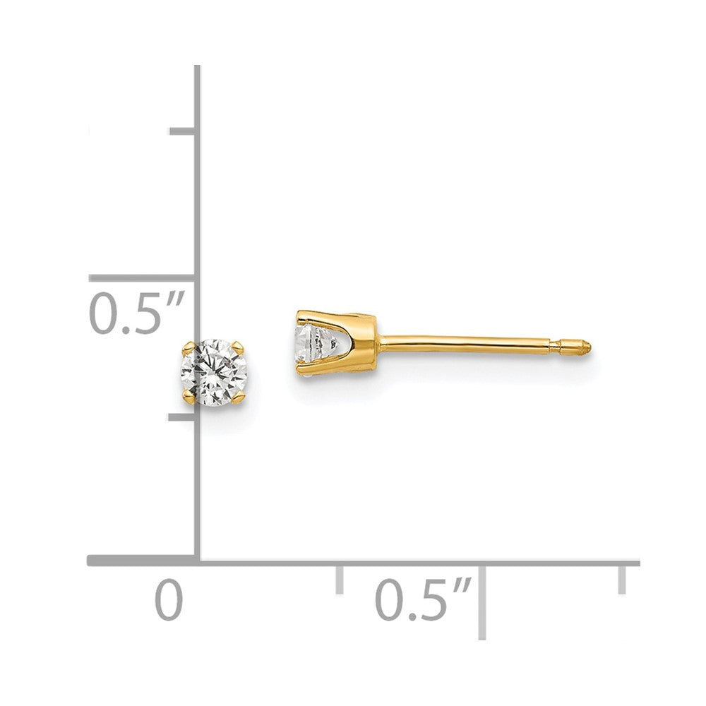 14k 3mm CZ stud earrings