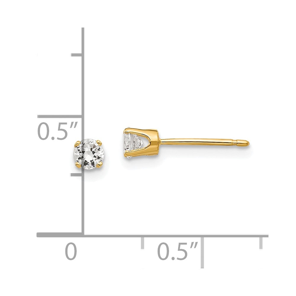 14k 3.25mm Cubic Zirconia stud earring