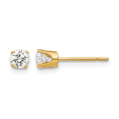 14k 3.5mm Round CZ Stud Earrings