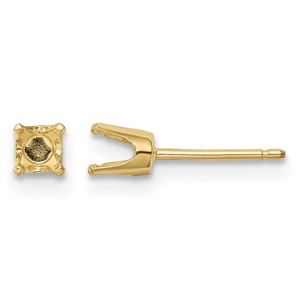 14k 3.75mm Round Stud Earring Mounting w/backs