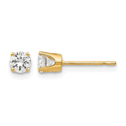 14k 3.75mm Round CZ Stud Earrings