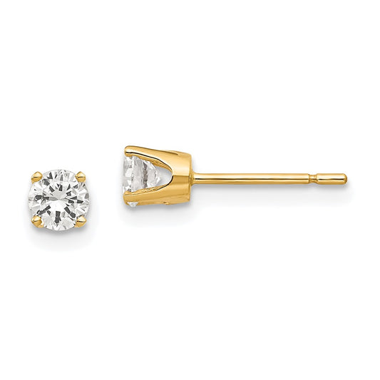 14k 3.75mm CZ stud earrings