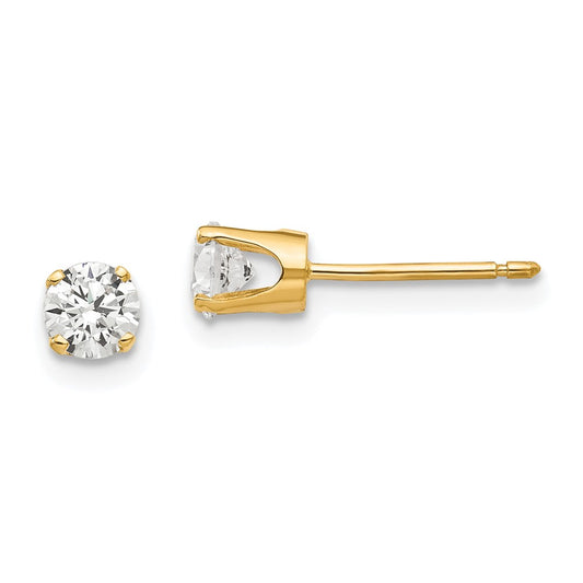 14k 4mm CZ stud earrings