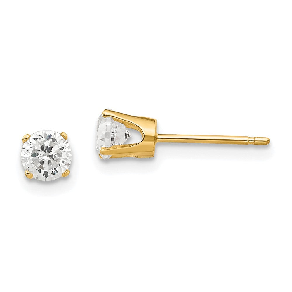 14k 4.25mm CZ stud earrings