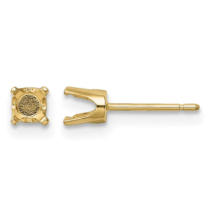 14k 4.25mm Round Stud Earring Mounting w/backs