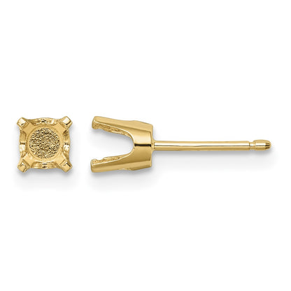 14k 4.5mm Round Stud Earring Mounting w/backs