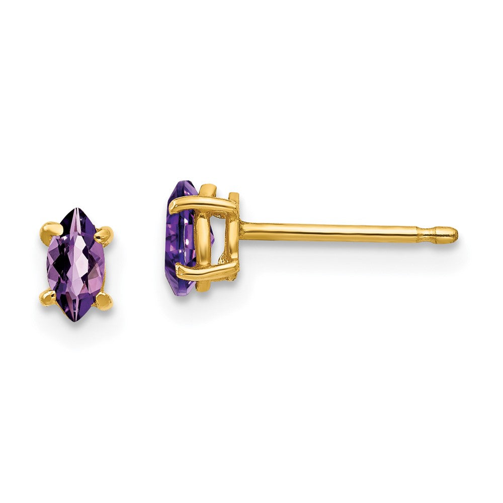 14k 5x2.5mm Marquise Amethyst earring