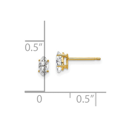 14k 5x2.5mm Marquise Cubic Zirconia earring