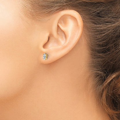 14k 6x3mm Marquise Cubic Zirconia Post Earrings