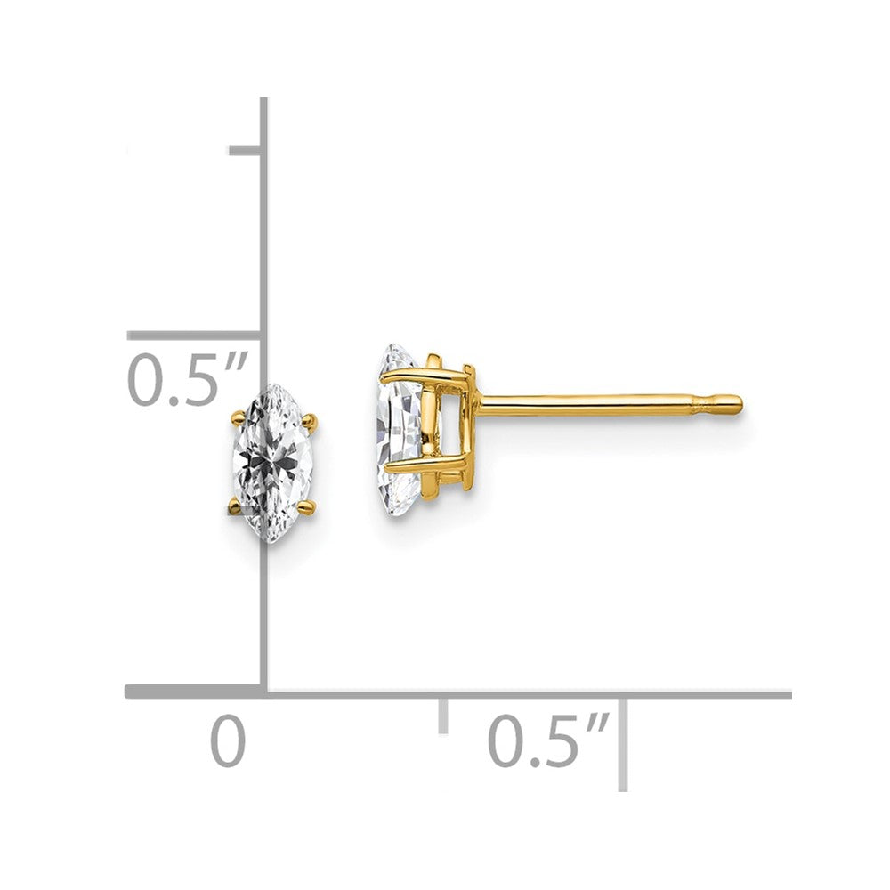 14k 6x3mm Marquise Cubic Zirconia earring