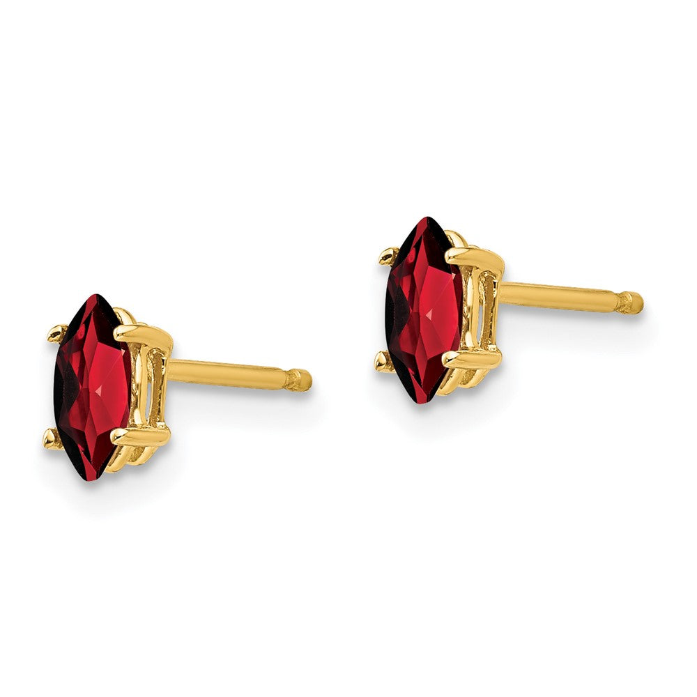 14k 6x3mm Marquise Garnet earring