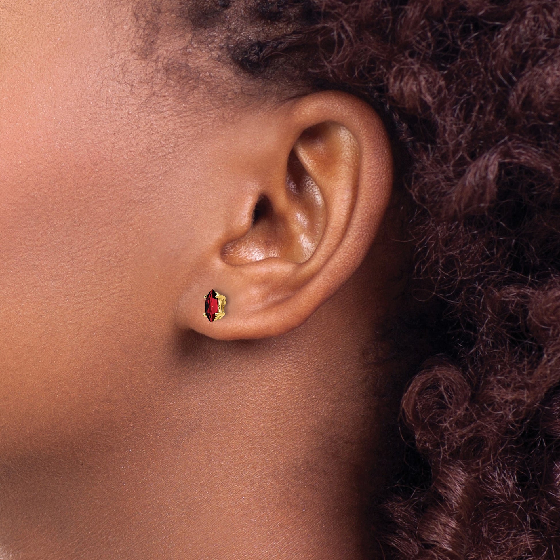 14k 6x3mm Marquise Garnet Post Earrings