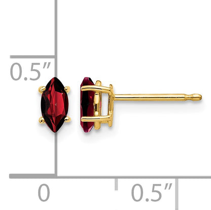 14k 6x3mm Marquise Garnet Post Earrings