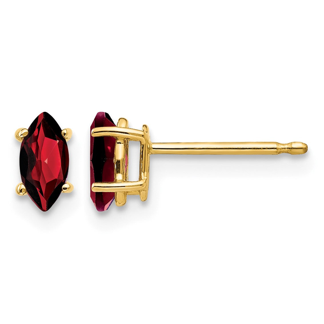 14k 6x3mm Marquise Garnet Post Earrings
