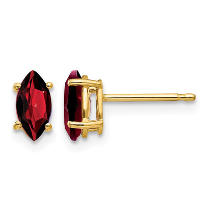 14k 7x3.5mm Marquise Garnet Post Earrings