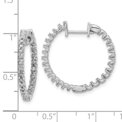 14k White Gold (Holds 50-1.9mm Round) In/Out Hinged Hoop Earring Mountings