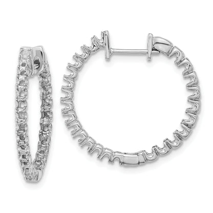 14k White Gold (Holds 50-1.9mm Round) In/Out Hinged Hoop Earring Mountings