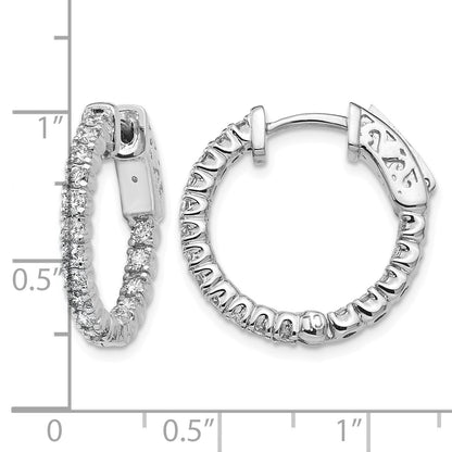 14k White Gold (Holds 34-1.9mm Round) In/Out Hoop w/Safety Clasp Earring Mountings