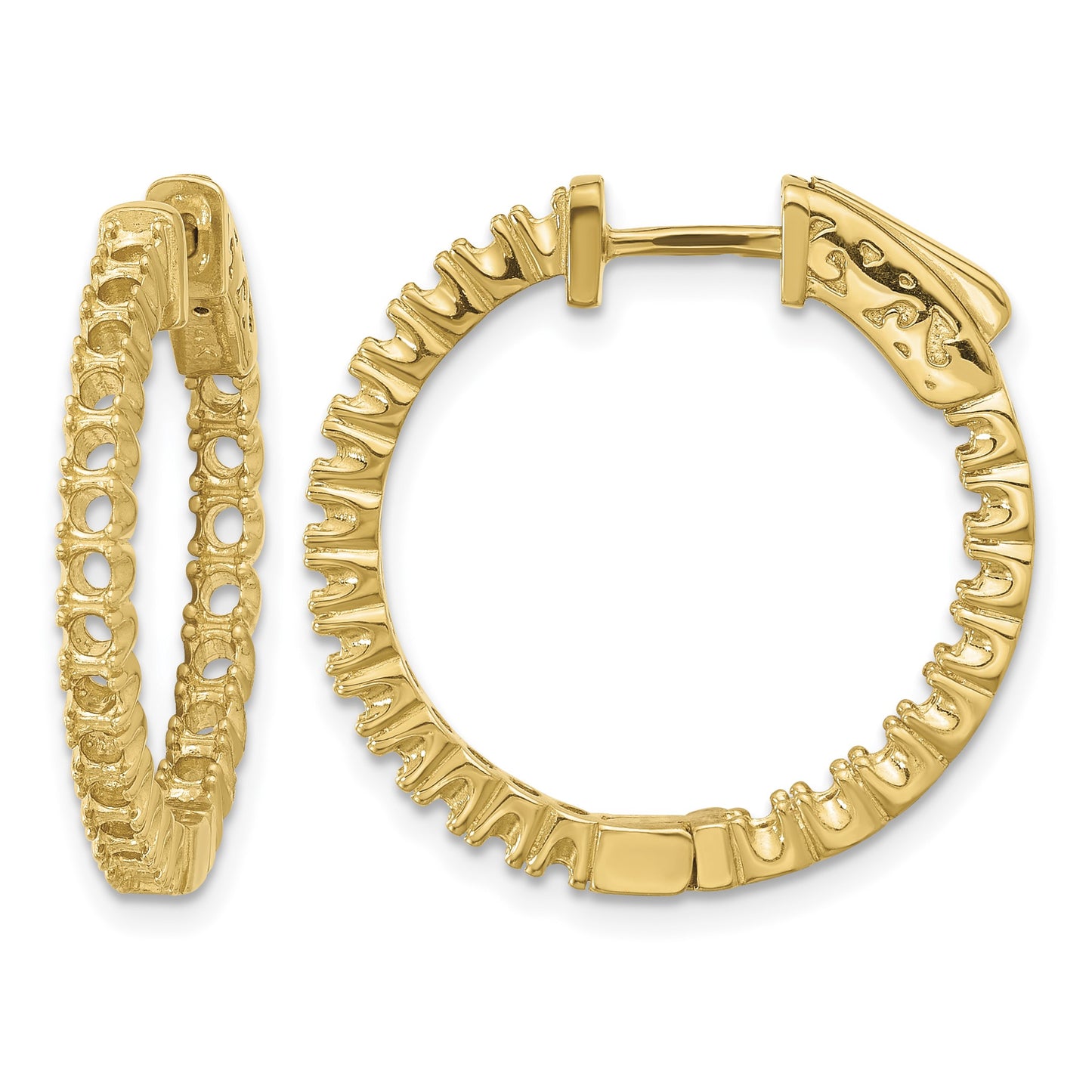 14k (Holds 44-1.9mm Round) In/Out Hoop w/Safety Clasp Earring Mountings