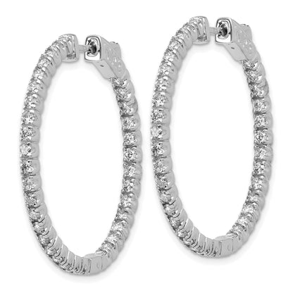 14k White Gold (Holds 70-1.9mm Round) In/Out Hoop w/Safety Clasp Earring Mountings