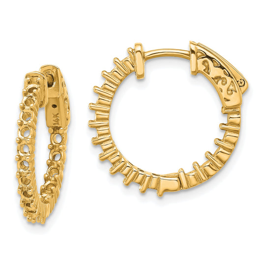 14k (Holds 32-1.9mm Round) In/Out Hoop w/Safety Clasp Earring Mountings