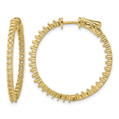 14k (Holds 66-1.9mm Round) In/Out Hoop w/Safety Clasp Earring Mountings
