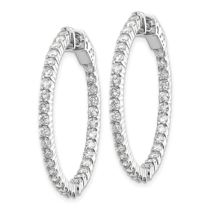 14k White Gold (Holds 66-1.9mm Round) In/Out Hoop w/Safety Clasp Earring Mountings