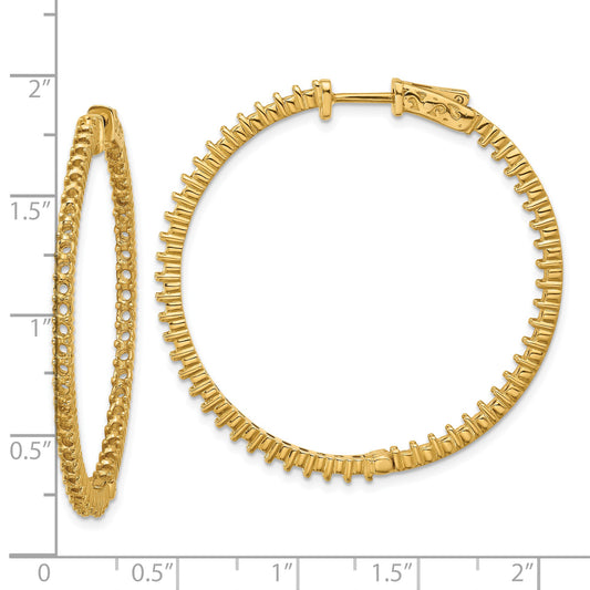 14k (Holds 100-2.0mm Round) In/Out Hoop w/Safety Clasp Earring Mountings