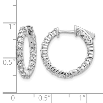 14k White Gold (Holds 30-2.3mm Round) In/Out Hoop w/Safety Clasp Earring Mountings