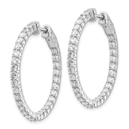 14k White Gold (Holds 60-2.3mm Round) In/Out Hoop w/Safety Clasp Earring Mountings
