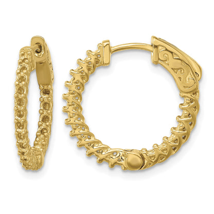 14k (Holds 38-1.7mm Round) In/Out Hoop w/Safety Clasp Earring Mountings