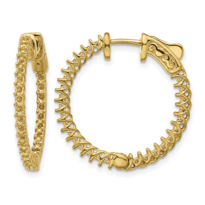 14k (Holds 62-1.6mm Round) In/Out Hoop w/Safety Clasp Earring Mountings