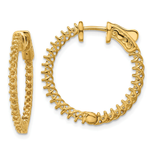 14k (Holds 62-1.6mm Round) In/Out Hoop w/Safety Clasp Earring Mountings