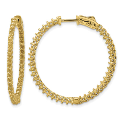 14k (Holds 84-1.9mm Round) In/Out Hoop w/Safety Clasp Earring Mountings