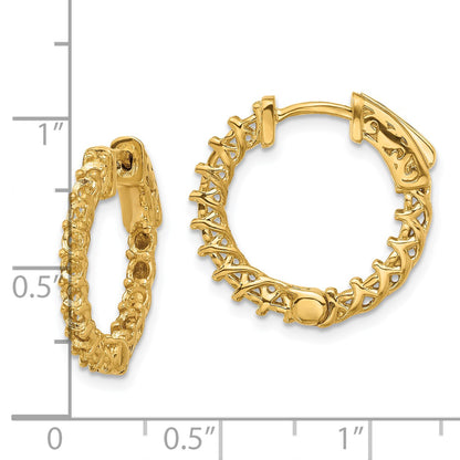 14k (Holds 30-2.3mm Round) In/Out Hoop w/Safety Clasp Earring Mountings