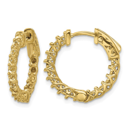 14k (Holds 30-2.3mm Round) In/Out Hoop w/Safety Clasp Earring Mountings