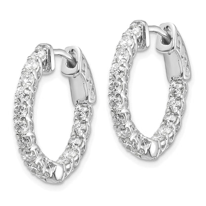 14k White Gold (Holds 30-2.3mm Round) In/Out Hoop w/Safety Clasp Earring Mountings