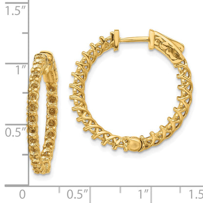 14k (Holds 48-2.3mm Round) In/Out Hoop w/Safety Clasp Earring Mountings