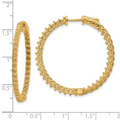 14k (Holds 74-2.3mm Round) In/Out Hoop w/Safety Clasp Earring Mountings