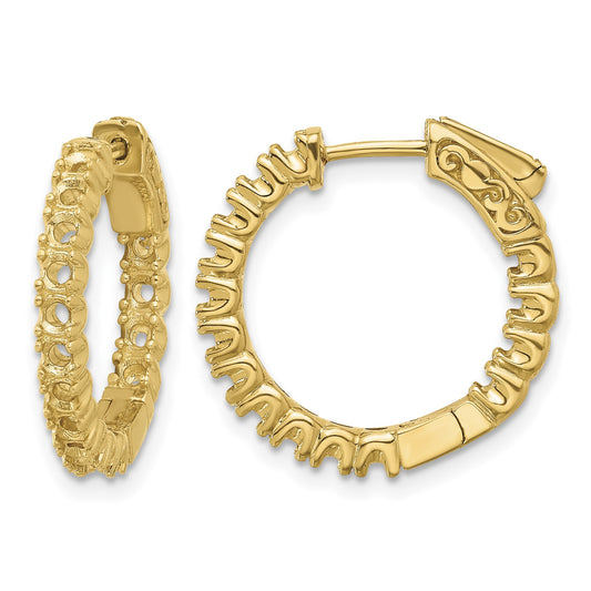 14k (Holds 30-2.3mm Round) In/Out Hoop w/Safety Clasp Earring Mountings