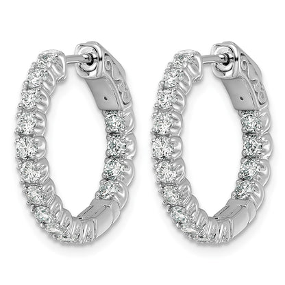 14k White Gold (Holds 30-2.3mm Round) In/Out Hoop w/Safety Clasp Earring Mountings