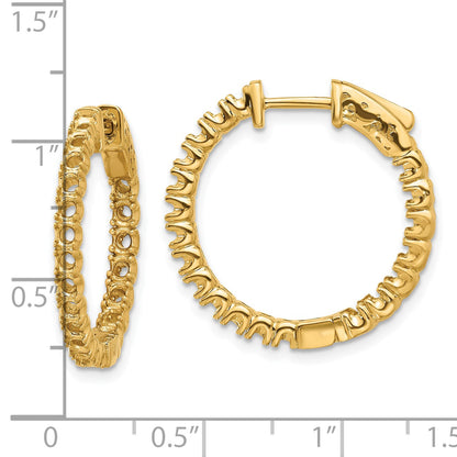 14k (Holds 40-2.3mm Round) In/Out Hoop w/Safety Clasp Earring Mountings