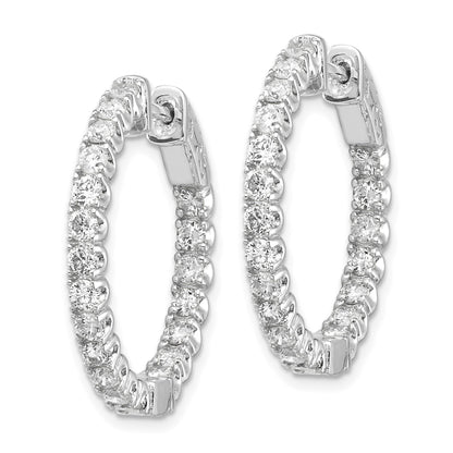 14k White Gold (Holds 40-2.3mm Round) In/Out Hoop w/Safety Clasp Earring Mountings