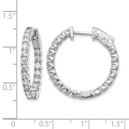 14k White Gold (Holds 40-2.3mm Round) In/Out Hoop w/Safety Clasp Earring Mountings