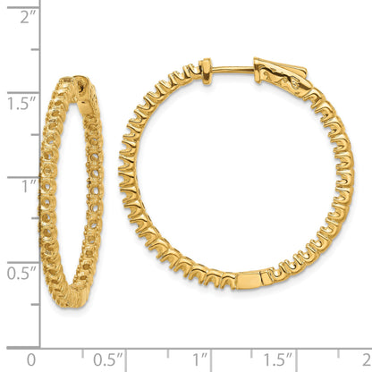 14k (Holds 66-2.3mm Round) In/Out Hoop w/Safety Clasp Earring Mountings