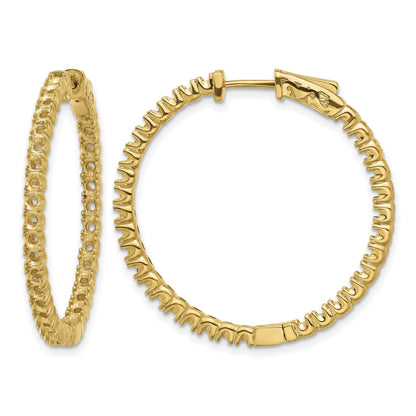 14k (Holds 66-2.3mm Round) In/Out Hoop w/Safety Clasp Earring Mountings